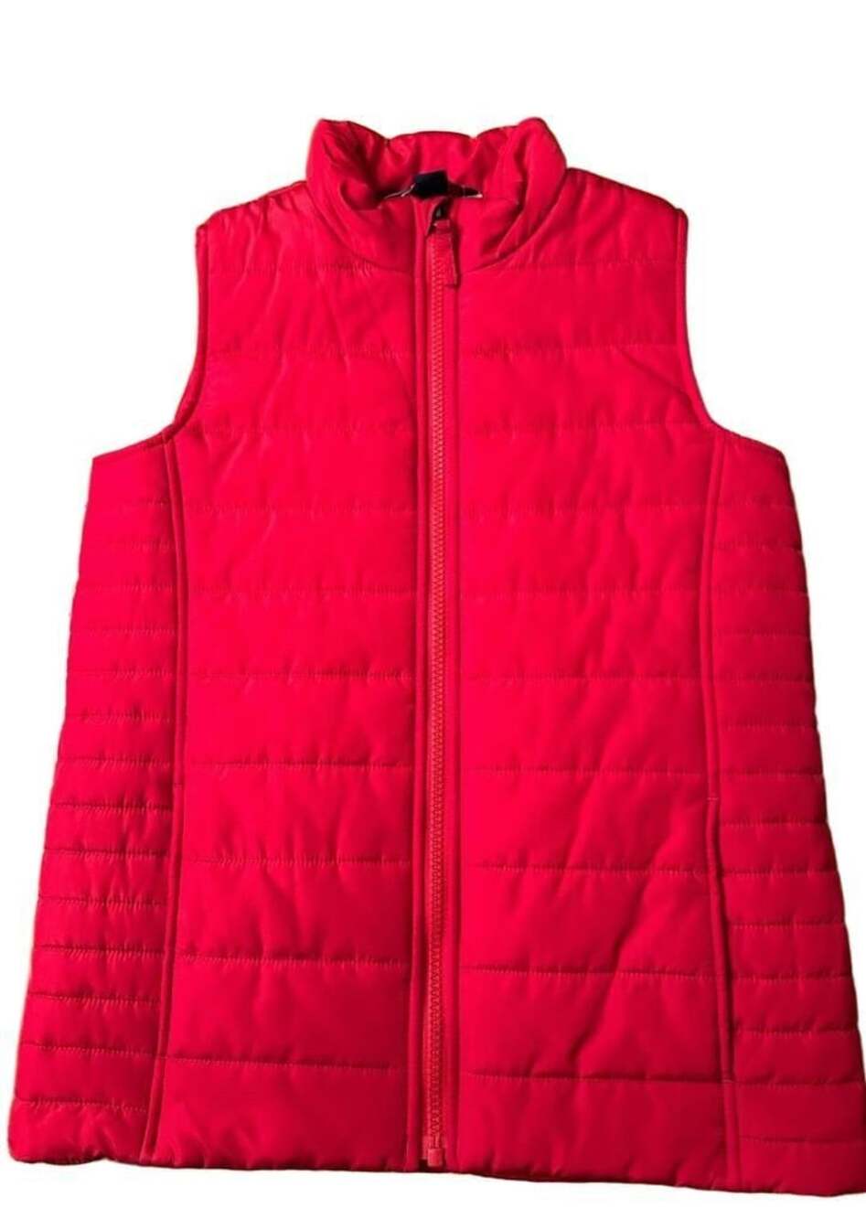 Lands' End Youth Red Quilted Full Zip Puffer Vest Size S (8) 8-9 Years H1381